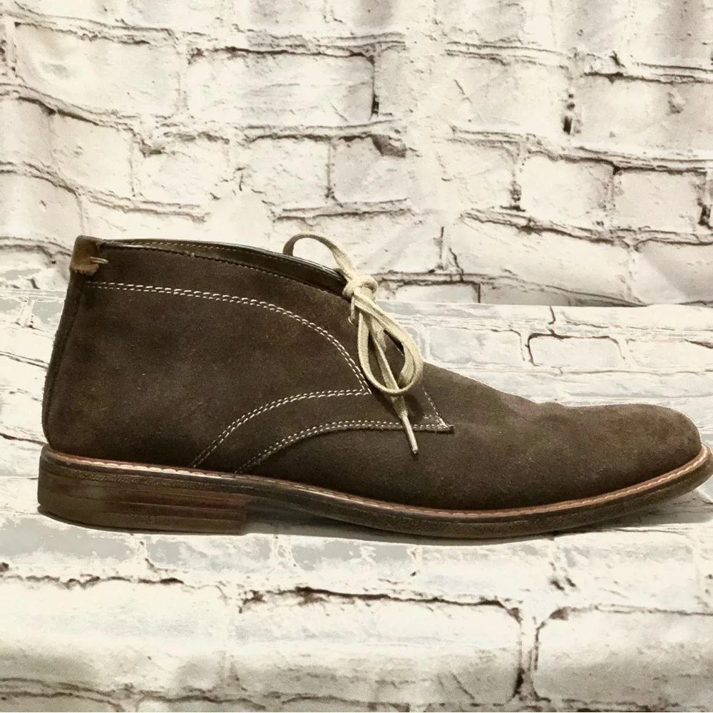 Johnston & Murphy J. Murphy Brown Suede Chukka Boots with Stitch Academia sz 12M - Picture 2 of 13